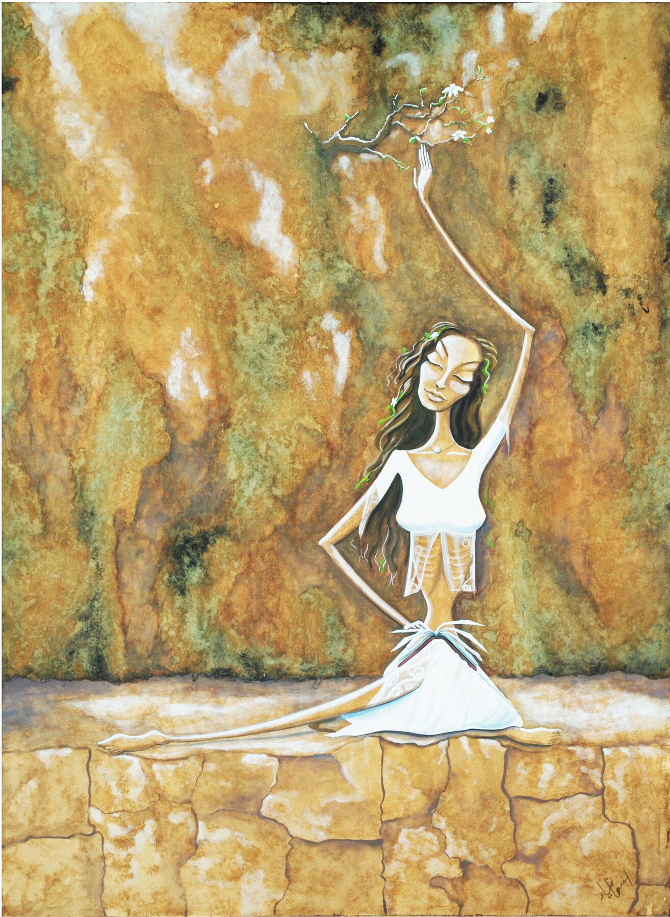 Spring Prevails, gouache on paper