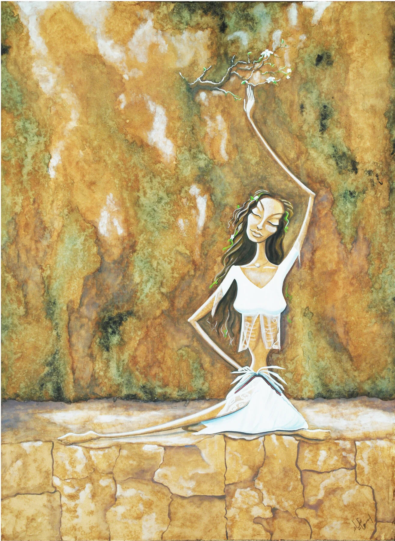 Spring Prevails, gouache on paper