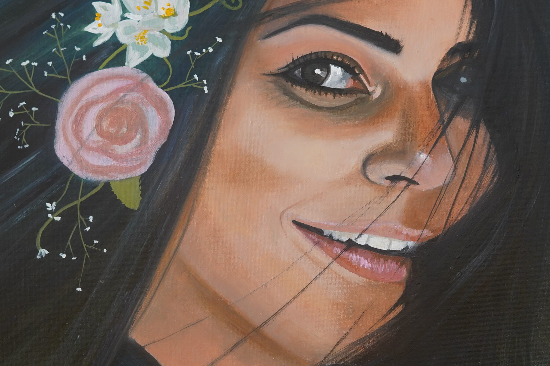 Detail of a commissioned oil portrait