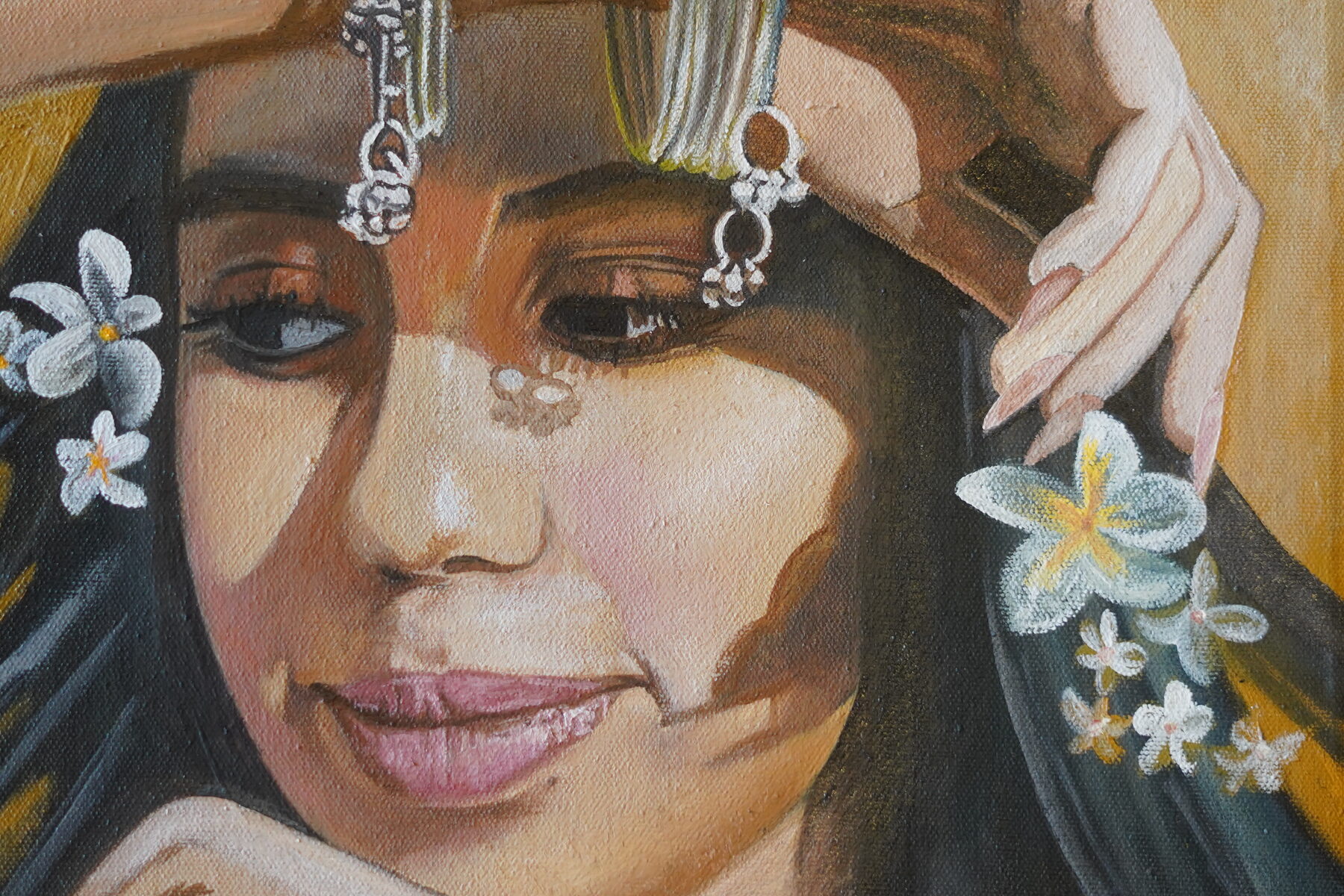 Detail of a commissioned oil portrait